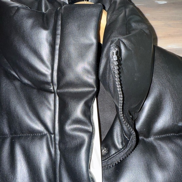 Zara black xs leather bomber vest new with tags - Picture 3 of 7